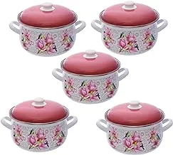 Avsar 64953 Juliet Enamel Cookware Set 5-Pieces, Bird