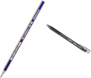 قلم رصاص خشبي Faber-Castell Goldfaber 1221 2H رقم 5165112512 + قلم حبر جاف Faber-Castell Grip X7 - 0.7 ملم. - أسود