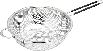 Home International ET3010 Kitchen Stainless Steel Strainer, Silver/Black