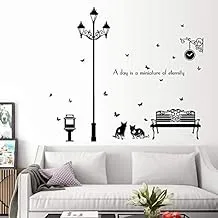 Street Lamp Cat Sketch Modern Xuan Guan Living Room TV Background Wall Sticker