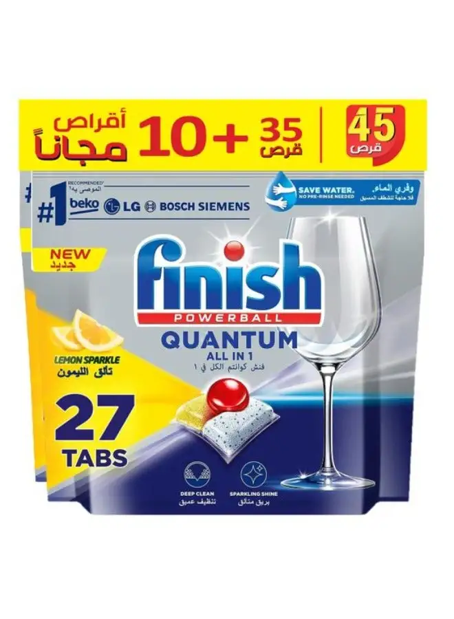 Finish Quantum Dishwasher Tablets 35 Tabs and 10 Tabs Free