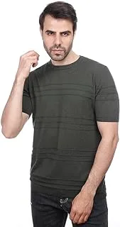 COUP Plain Woven T-Shirt With Round Neck, OLIVE, XL