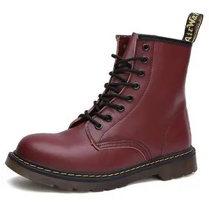 Fashion Men's High Top Trendy Martin Boots-Red