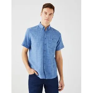 LC Waikiki Regular Fit Short Sleeve Linen Blended Men's Shirt