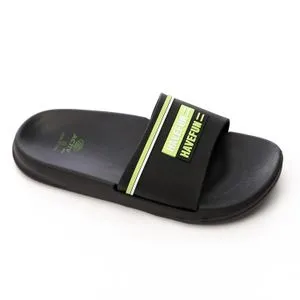 Activ Black & Light Lime Green Summer Sliders