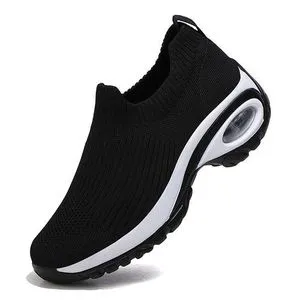 Fashion Women's Fashion Sneakers EUR Size 35-42 New Arrival Flying Weaving Elastic Socks Shoes Damping Cushion Trainers Comfy Soft Tennis Breathable Platform Sneakers Outdoor Jogging Footwear Black