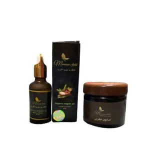 Moroccan Gold Pure Argan Oil - 50 Ml + Moroccan Soap With Olive Oil Extract - 250g