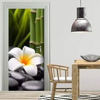 3D Wallpaper Sticker Flower On Stones Door Sticker Self adhesive Wall Stickers Gifts Bedroom Wallpapers