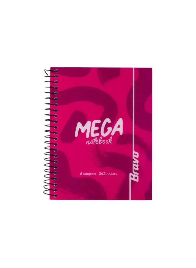 Bravo New Mega Notebook medium - 6 Subjects - Pink