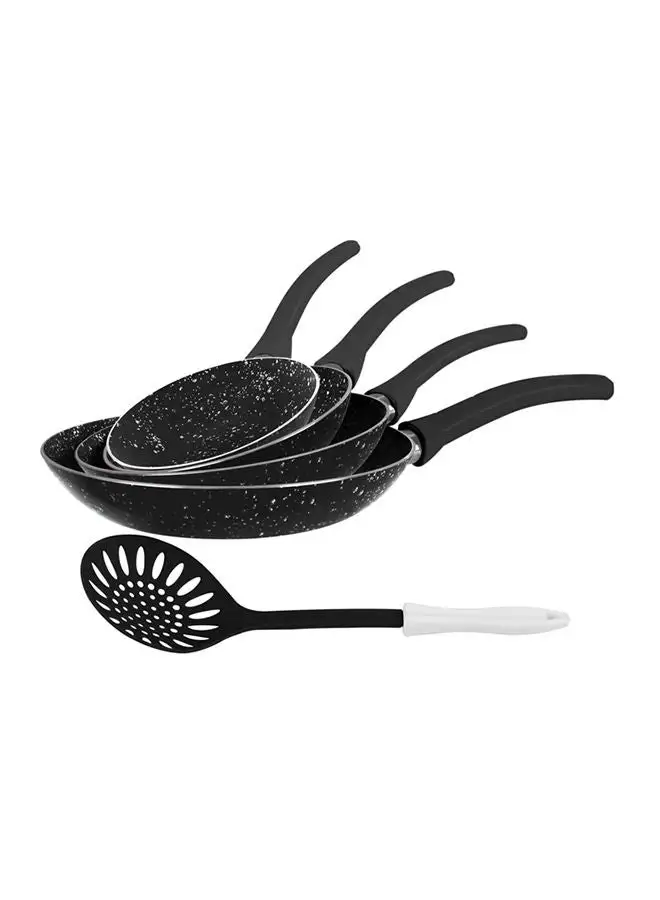 Grandi Cook Marble Fry Pan Set + Kitchen Tool May Vary Black