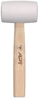 APT AH522104-16 Rubber Mallet with Ash Wooden Handle, 60 mm Size, White