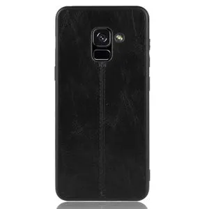 Samsung Galaxy A8 Plus 2018 Case TPU Leather Phone Case Cover - Black