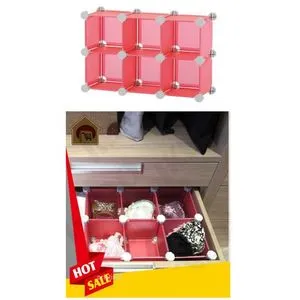 Squares Organizer - 6 Parts Red