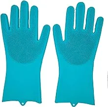 Magic Silicone Diswashing Gloves Blue