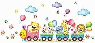 Animal Train Children Cartoon Wall Stickers, 2724676922982