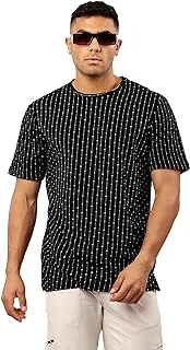 Ravin Short Sleeves Slip On Black Patterned Tee