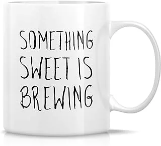 Retreez Funny Mug - Something Sweet is Brewing 11 Oz Ceramic Coffee Mugs - Funny, Sarcastic, Motivational, Inspirational, pregnancy, baby shower, birthday gifts for mom, mum, mama, mother, mom to be