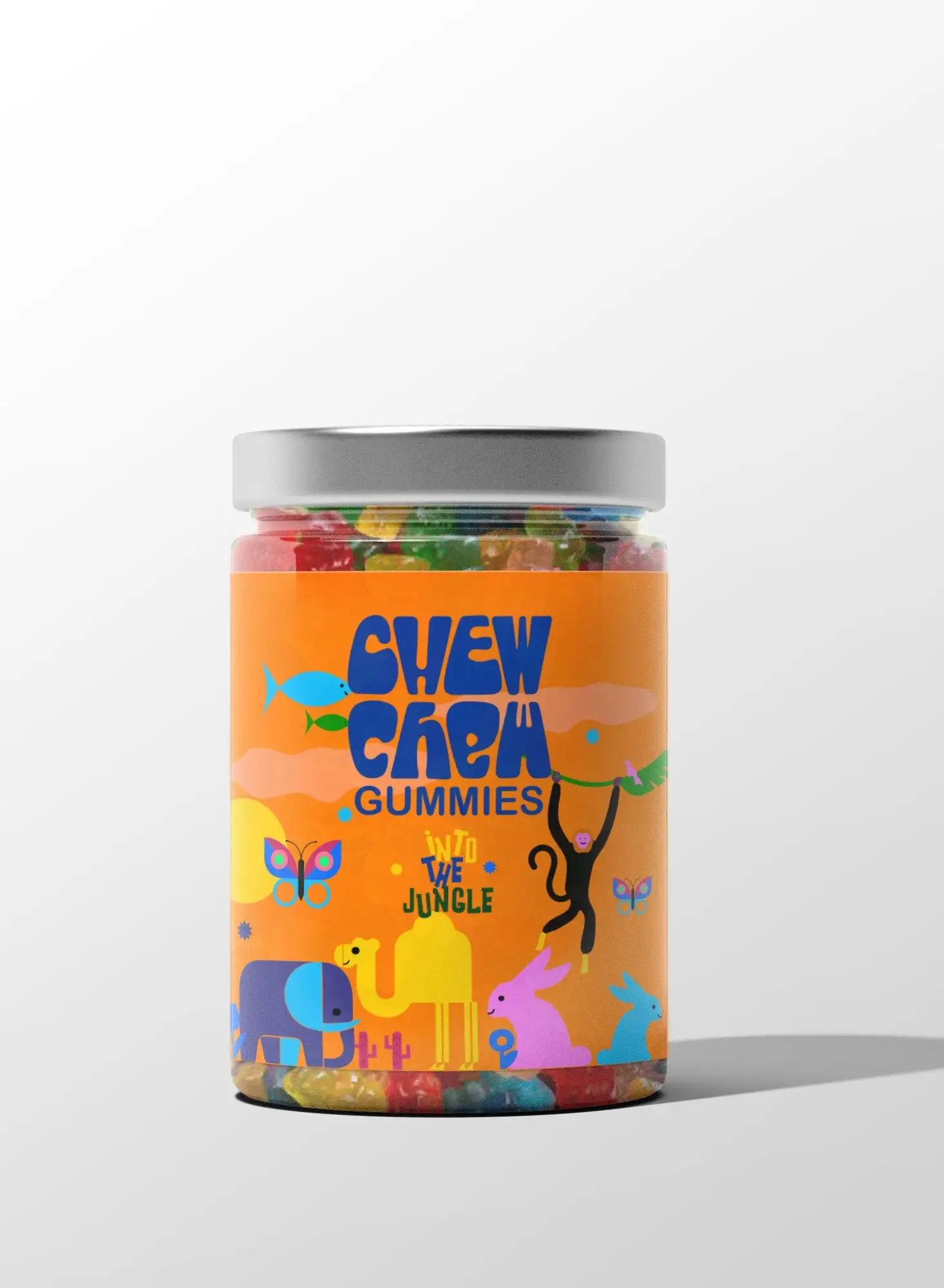 CHEW CHEW Gummies Jelly Candy Fruits Jar Into The Jungle 250 grams