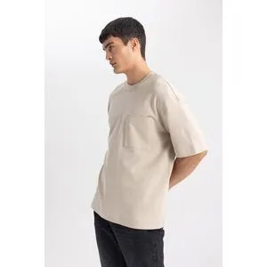 Defacto Man Oversize Fit Crew Neck Short Sleeve Knitted T-Shirt