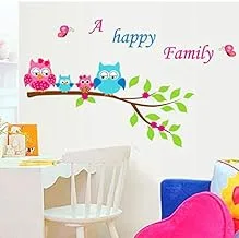 Owl A Happy Family Wall Sticker Children's Room Kindergarten Playground Decoration Removable Sticker