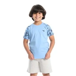 Diadora Boys Printed Cotton T-Shirt – Blue Sky