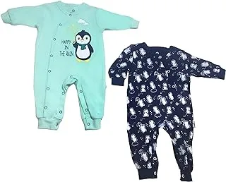 Lumex Boys Set Of 2 Pieces Long Sleeves Bodysuit Printed Animal Baby and Toddler Sleepers