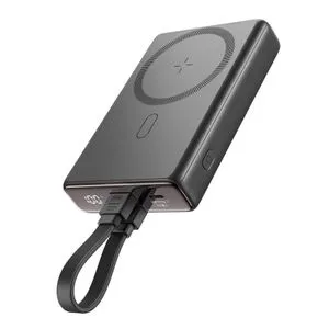 JOYROOM باور بانك Joyroom JR-PBM01 مغناطيسي 10000 مللي أمبير 20 وات مع حامل + كابل Lightning - USB-C - أسود