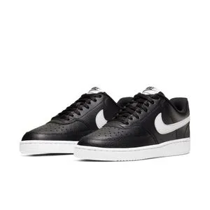 Nike Women Court Vision Low Laced Shoes  -  Black &  White