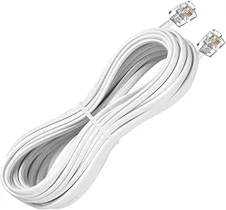 Telephone landline Extension Cord Cable Cord with Standard RJ-11 Plug 3 Meter (white)