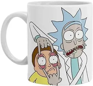 RKN Design Anime Rick and Morty Double Side Printed Ceramic Coffee/Tea Mug 11 Ounce White