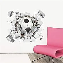 3D Broken Wall Football Vivid Wall Stickers For Kids Rooms Home Decor Art Pvc Wallpaper Diy Poster Mural Art Soccer Wall Decals Waterproof Wall Stickers for kids Room