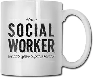 Social Worker Funny Coffee Mug 11oz Novelty Ceramic Cup Tea Mugs Christmas, Xmas, Birthday, Wedding, Fathers Day,Valentine's Day