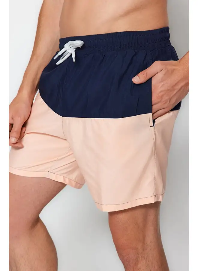 trendyol Salmon Men's Color Blocked Standard Size Sea Shorts