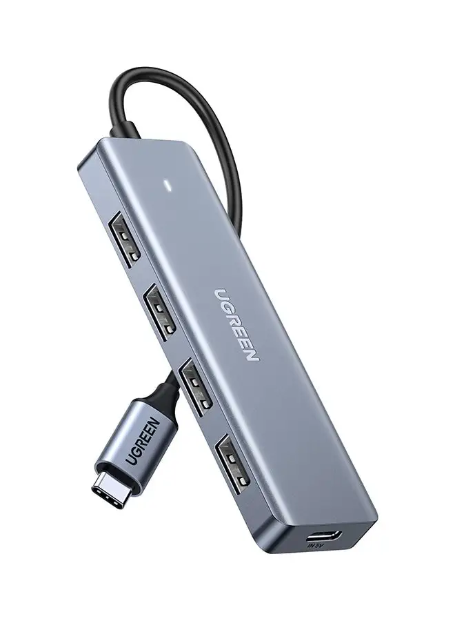 Ugreen USB C Hub 4 منافذ USB C محول نوع C إلى USB 3.0 تمديد متوافق مع MacBook Pro/Air/Samsung S22 Ultra/Huawei Mate XS 2/P50/MateBook/LG/Chromebook/iPad Pro/Air 5/Dell XPS 15 فضي