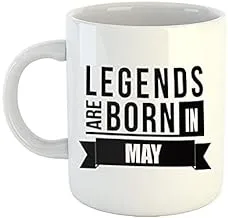 iKraft Coffee Mug | Printed Design - Legends are Born in May | Cool Mug | Best Gift for Friends and Cool Buddies, White - 11oz [325 ml]