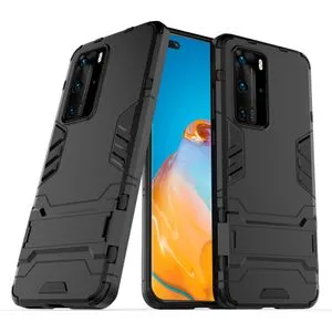 Huawei P40 Pro Case, Dual Layer Shockproof TPU +PC Hybrid Heavy Duty Protective Stand Case Cover For Huawei P40 Pro