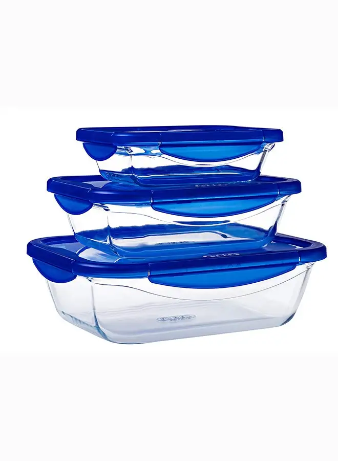 PYREX Pyrex Cook&Go Rectangle With Lid 3.5L Transparent 30 x 23 x 9 cmcm