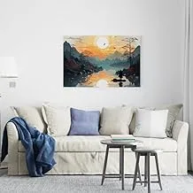 Abstract Mountain Tapestry Sunset Printed Canvas wall art 120x80