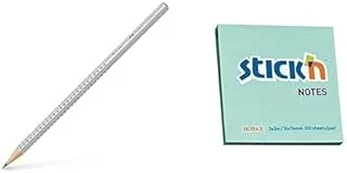 Staedtler tradition 3h pencil + Stick'n 76mm x 76mm notes pad green x 14