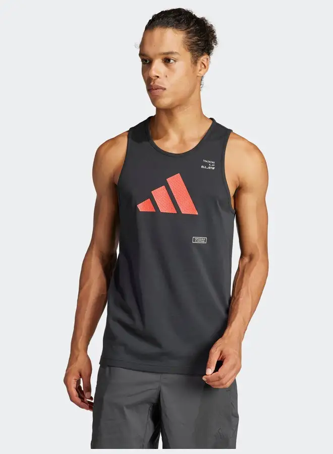 قميص بدون أكمام برسومات من فئة AEROREADY All-Gym من Adidas