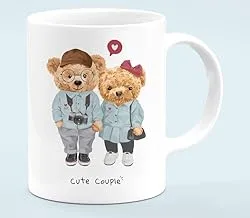 A couple of teddy bears mug white (color: white)