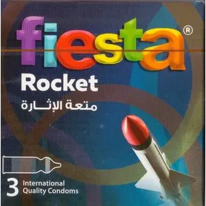 Fiesta Rocket Condoms - Ribbed, Dotted & Shaped 3 Pcs