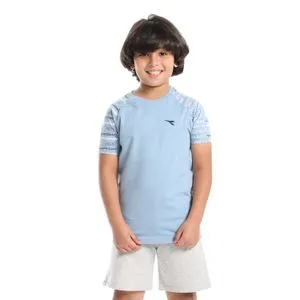 Diadora Boys Printed Cotton T-Shirt – Sky Blue