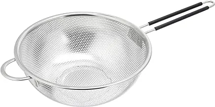 Home International ET3009 Kitchen Stainless Steel Strainer, Silver/Black