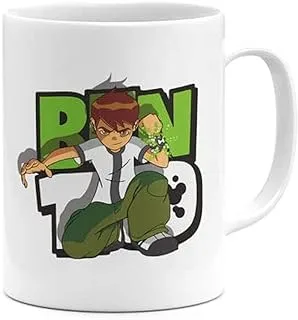 RYN PRINTED DESIGN Ceramic Coffee Mug Ben 10 Green 11ounce