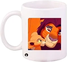 DUBAI STAR PRINTED Design The Lion King/Coffee Mug White Orange Standard Size