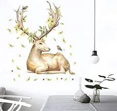 Nordic Ins Vinyl Elves Deer Animal and Rural Wind Branches Birds Removable Murals Wall Art Painting Stickers -Xsq