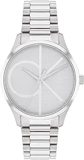 Calvin Klein Iconic Unisex's Silver White Dial, Stainless Steel Watch - 25200345