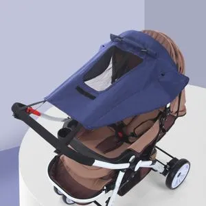 Durable Stroller Sun Cover Sun Protection Stroller Navy Blue