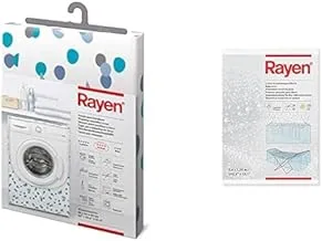 Rayen Medium Washer Machine case | Front-Loading | Washer & Dryer | with Zipper | 84 x 60 x 60 cm, White-Blue, 2368.12 + Rayen 6011.01 Covers Airer for Rain, Polyethylene, 2.6 x 2 x 1.35 cm